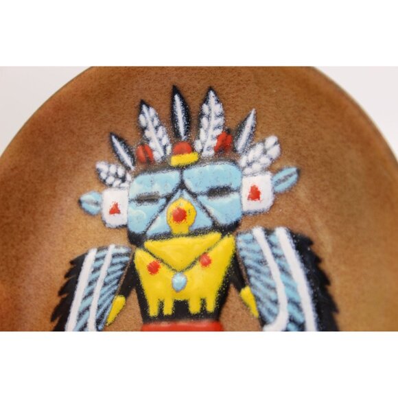 Annemarie Davidson Enamel On Copper Kachina Plate Handmade Art Decorative Collec - Picture 8 of 10